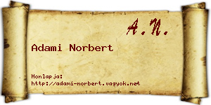 Adami Norbert névjegykártya